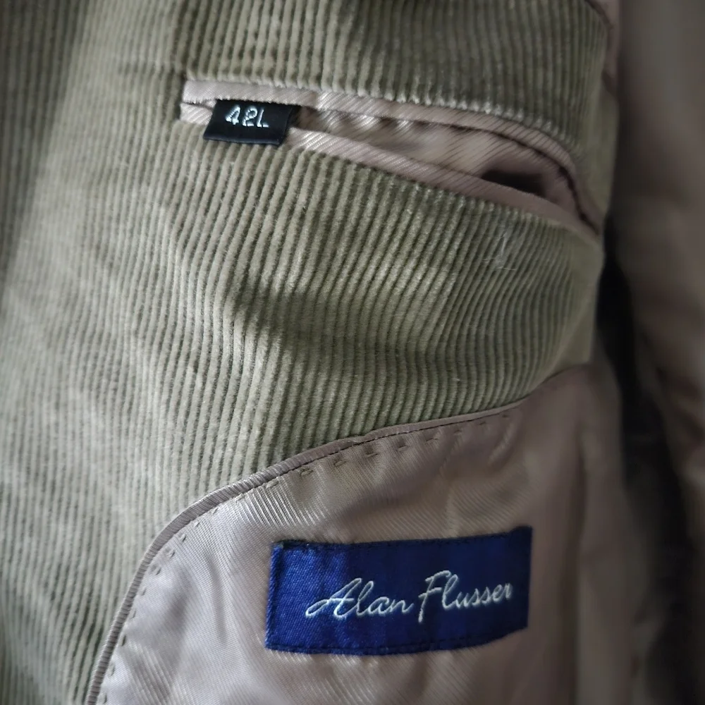 Alan Flusser Brown Corduroy 42L Jacket Blazer